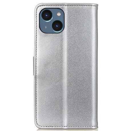 iPhone 14 Plus Leather Flip case with Card Holder - Silver