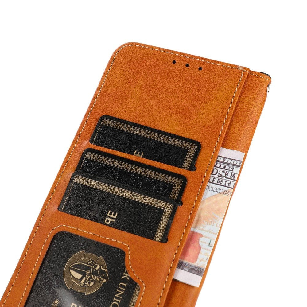 iPhone 14 Plus Khazneh Leather Flip Case with Wallet & Card Holder - Rose Gold