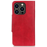 iPhone 14 Pro Leather Flip Case with Wallet - Red