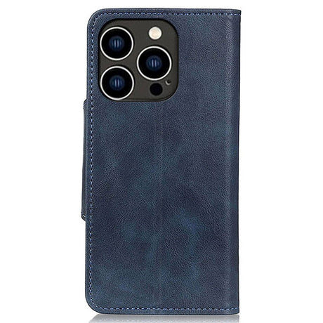 iPhone 14 Pro Leather Flip Case with Wallet - Blue