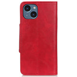 iPhone 14 Leather Flip Case with Wallet - Red