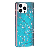 iPhone 14 Pro Leather Wallet Case & Stand Mode - Flowering