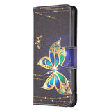 iPhone 14 Pro Leather Wallet Case - Golden Buttefly