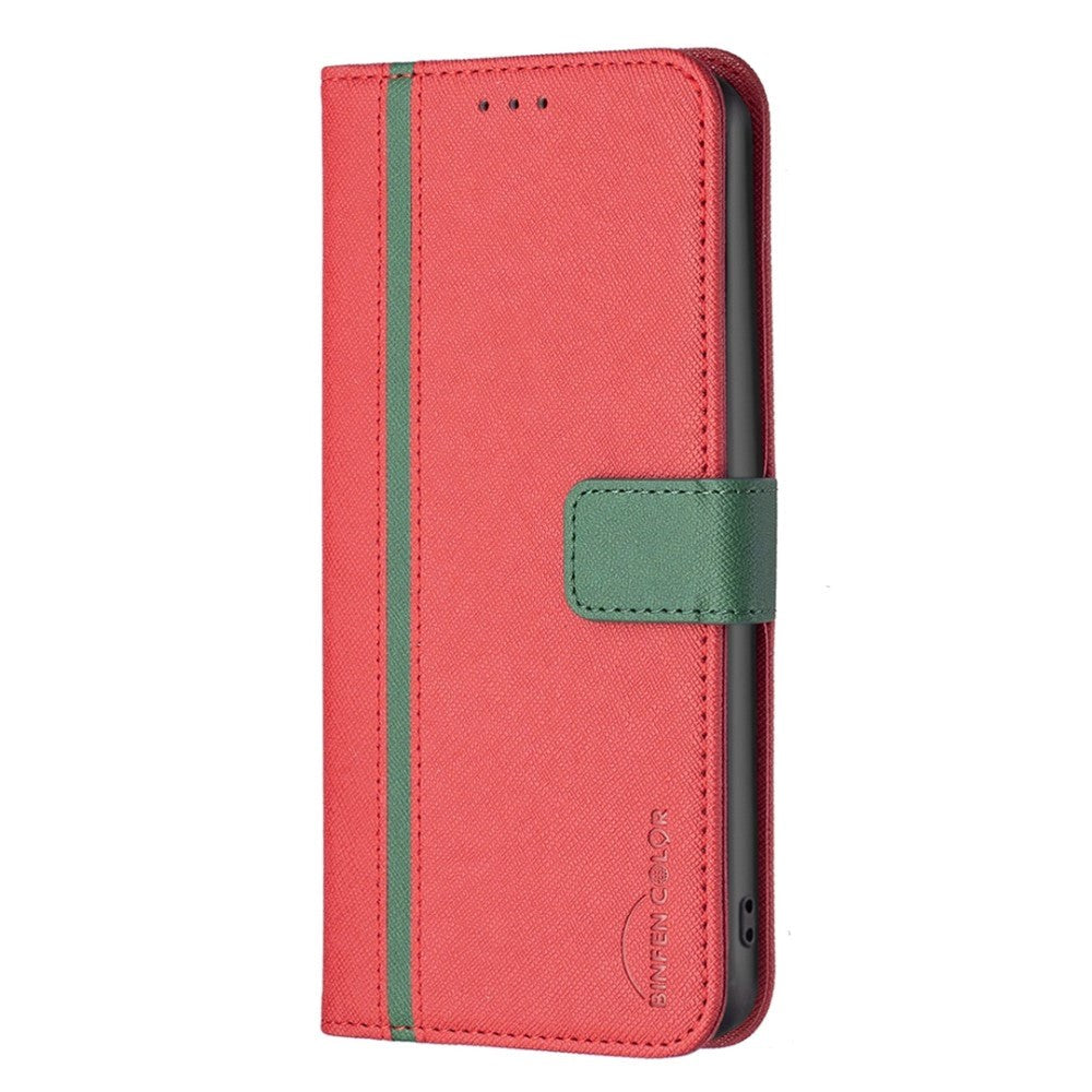 iPhone 14 Pro Matte Leather Wallet Case & Magnetic Lock - Red