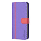 iPhone 14 Pro Matte Leather Wallet Case & Magnetic Lock - Purple