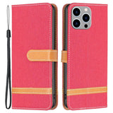 iPhone 14 Pro Max Leather Flip Case - Red