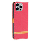 iPhone 14 Pro Max Leather Flip Case - Red