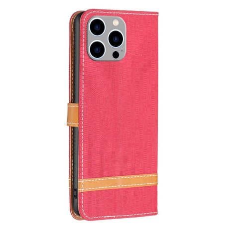 iPhone 14 Pro Max Leather Flip Case - Red