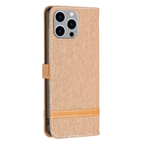 iPhone 14 Pro Max Leather Flip Case - Brown