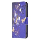 iPhone 14 Pro Max Leather Wallet Case - Purple Butterflies