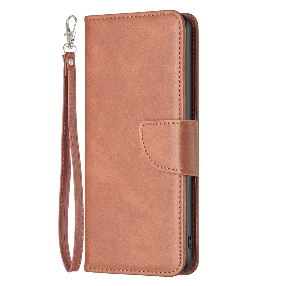 iPhone 14 Pro Max Faux Leather Wallet Case & Strap - Brown