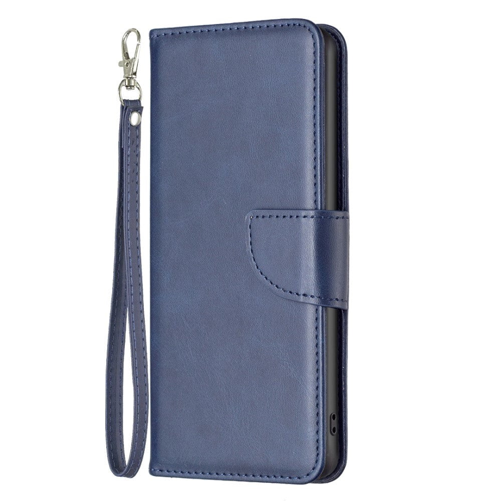 iPhone 14 Pro Max Faux Leather Wallet Case & Strap - Blue