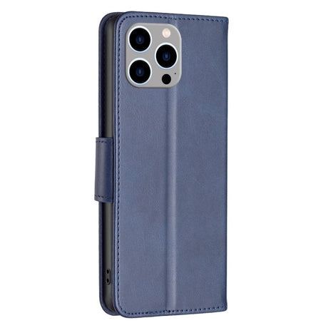 iPhone 14 Pro Max Faux Leather Wallet Case & Strap - Blue