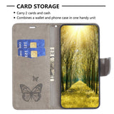 iPhone 14 Pro Max BINFIN Leather Wallet Case & Strap Butterfly - Grey