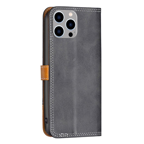 iPhone 14 Pro Max Binfen Soft Leather Wallet Case - Black