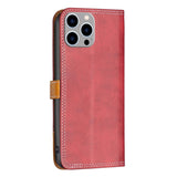 iPhone 14 Pro Max Binfen Soft Leather Wallet Case - Red