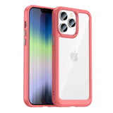 iPhone 14 Pro Max Hybrid Plastic Case - Transparent / Red