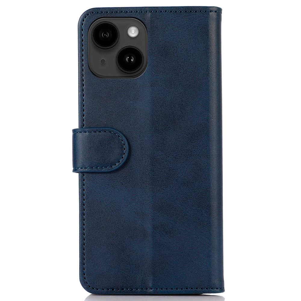 iPhone 14 Plus Leather Wallet Case - Blue