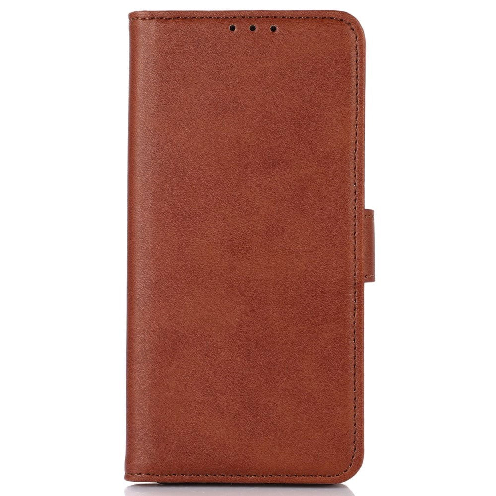 iPhone 14 Plus Leather Wallet Case - Brown