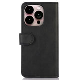 iPhone 14 Pro Max Leather Wallet Case - Black