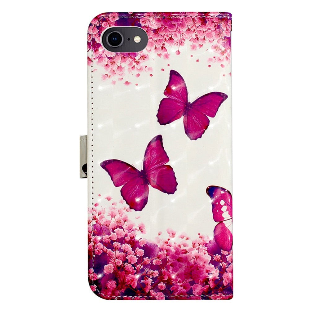 iPhone SE (2022 / 2020) / 8 / 7 Artificial Leather Flip Case with Strap & Purse - Butterfly