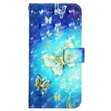 iPhone SE (2022 / 2020) / 8 / 7 Artificial Leather Flip Case with Strap & Purse - Gold Butterfly