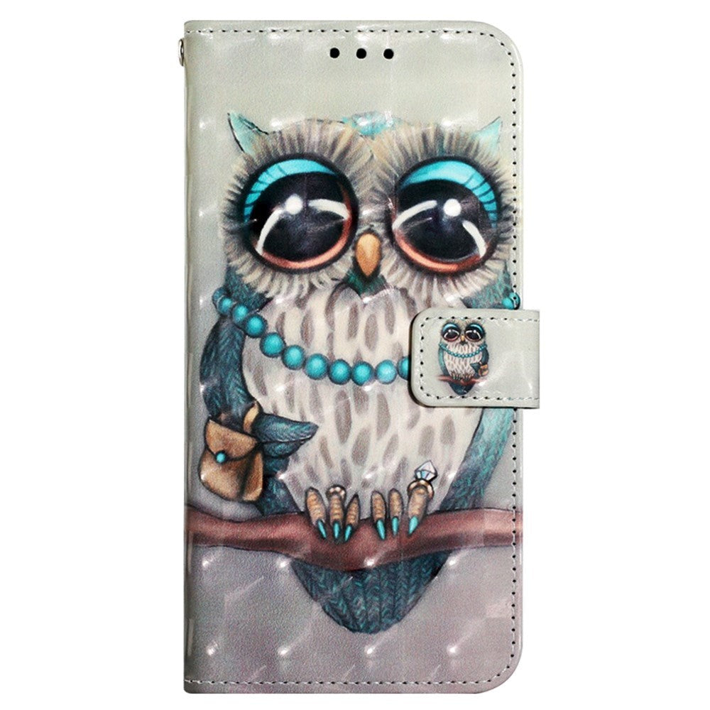 iPhone SE (2022 / 2020) / 8 / 7 Artificial Leather Flip Case with Strap & Purse - Owl