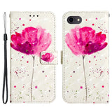 iPhone SE (2022 / 2020) / 8 / 7 Artificial Leather Flip Case with Strap & Purse - Flower