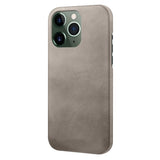 iPhone 14 Pro Leather Coated Plastic Case - Grey