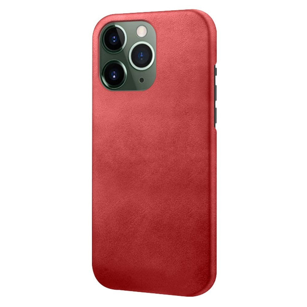 iPhone 14 Pro Leather Coated Plastic Case - Red