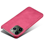 iPhone 14 Pro Leather Coated Plastic Case - Pink