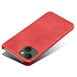 iPhone 14 Plus Leather Coated Plastic Case - Red