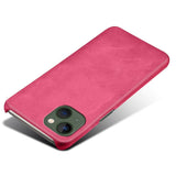 iPhone 14 Plus Leather Coated Plastic Case - Pink