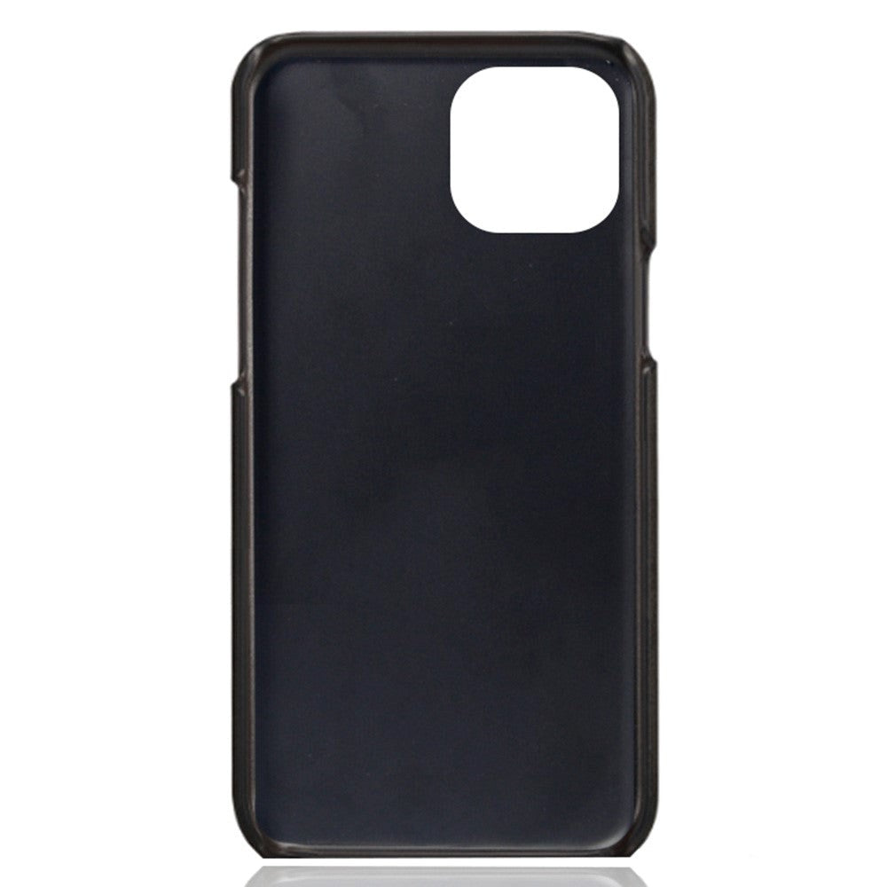 iPhone 14 Leather Coated Plastic Case - Black