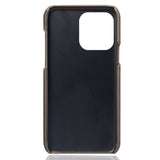 iPhone 14 Pro Leather Coated Plastic Case with Card Holder - Grey