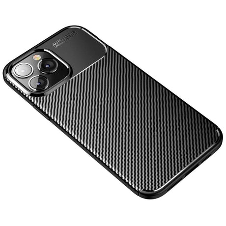 iPhone 14 Pro Carbon Fiber Flexible Plastic Case - Black