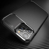 iPhone 14 Pro Carbon Fiber Flexible Plastic Case - Black