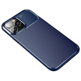 iPhone 14 Pro Carbon Fiber Flexible Plastic Case - Blue