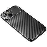 iPhone 14 Plus Carbon Fiber Flexible Plastic Case - Black