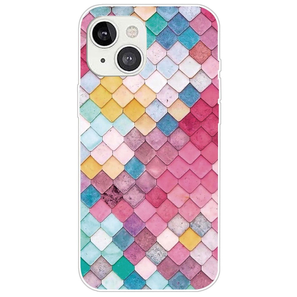 iPhone 14 Flexible Plastic Case - Rainbow Rhombe