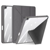 iPad 10.2" (2021 / 2020 / 2019) PU Leather / Plastic Flip Case - DUX DUCIS MAGI Series - Transparent / Grey