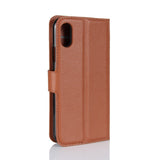 iPhone X / Xs Leather Wallet Case Soft Pouch Brown