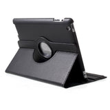 EIDERWOOD iPad 4 / 3 / 2 Faux Leather Flip Case with Elastic Band & Rotatable Function - Black
