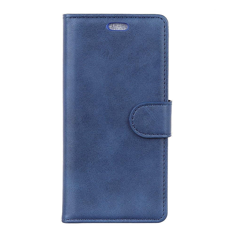 Samsung Galaxy A7 (2018) Matte Leather Wallet Case Dark Blue