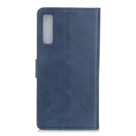 Samsung Galaxy A7 (2018) Matte Leather Wallet Case Dark Blue