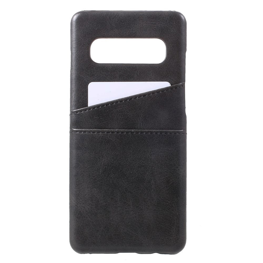 Samsung Galaxy S10 Leather Case w. 2 Card Holders - Black