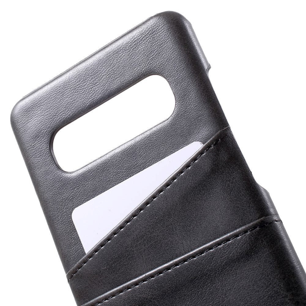 Samsung Galaxy S10 Leather Case w. 2 Card Holders - Black