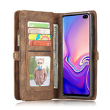 Samsung Galaxy S10+ (Plus) CASEME 2-in-1 Leather Wallet Case - Brown