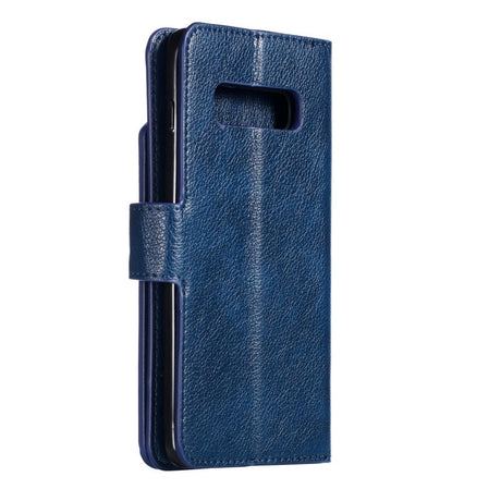 Samsung Galaxy S10+ Plus Vintage Texture Leather Wallet Case - Blue