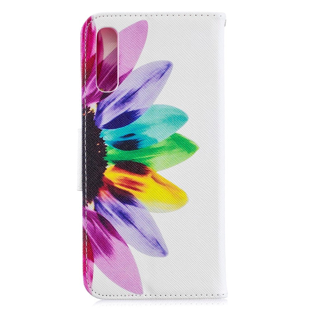 Samsung Galaxy A70 Leather Case w. Pouch Flower